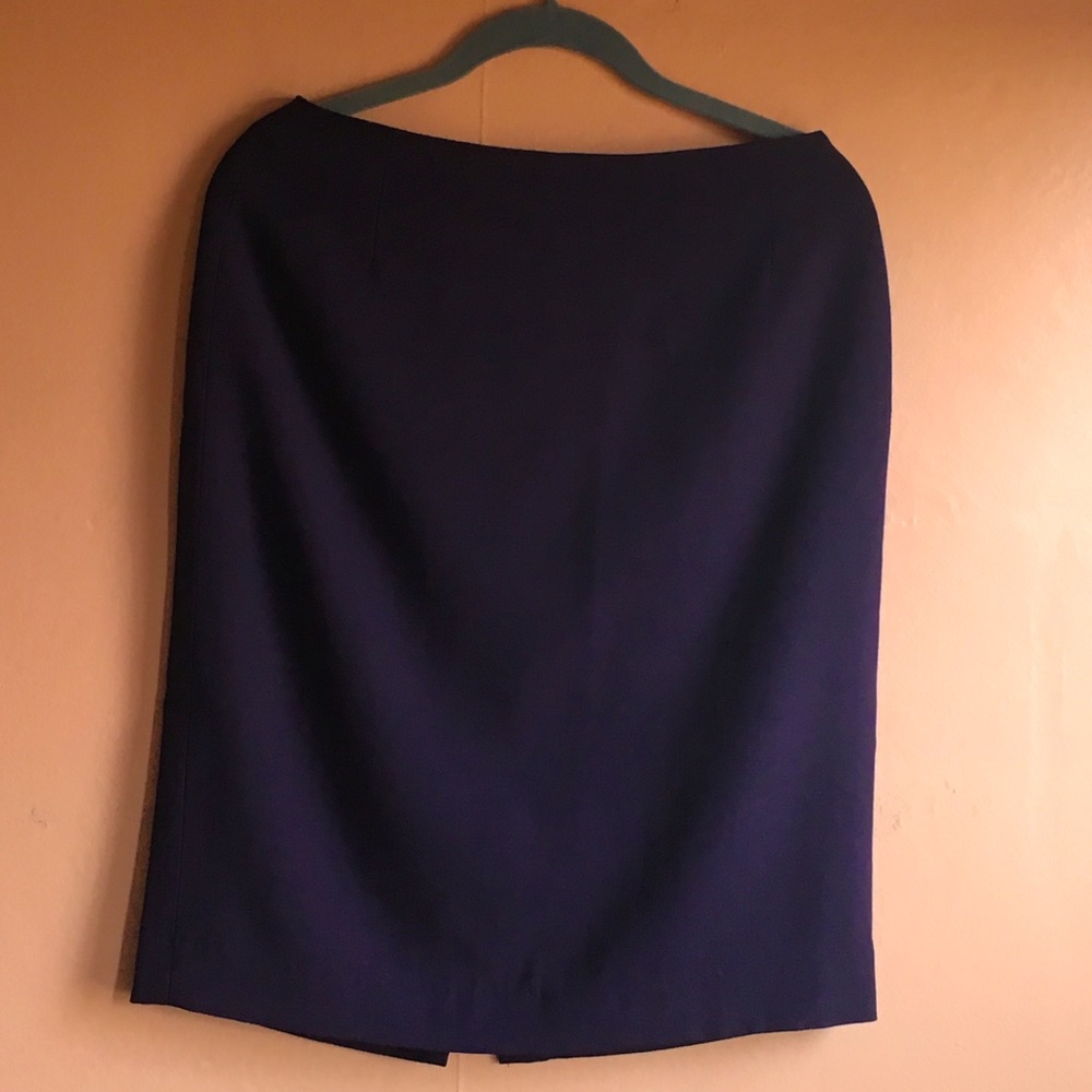 Dark Purple Anne Klein Pencil Skirt Wool